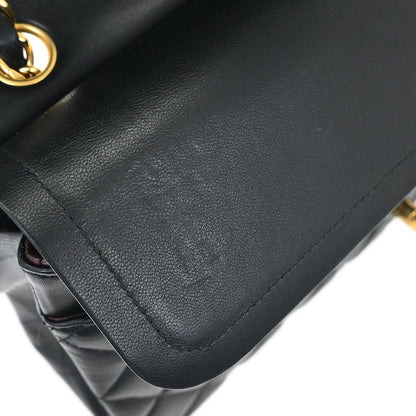Chanel 2017 Black Lambskin Medium Classic Double Flap Shoulder Bag