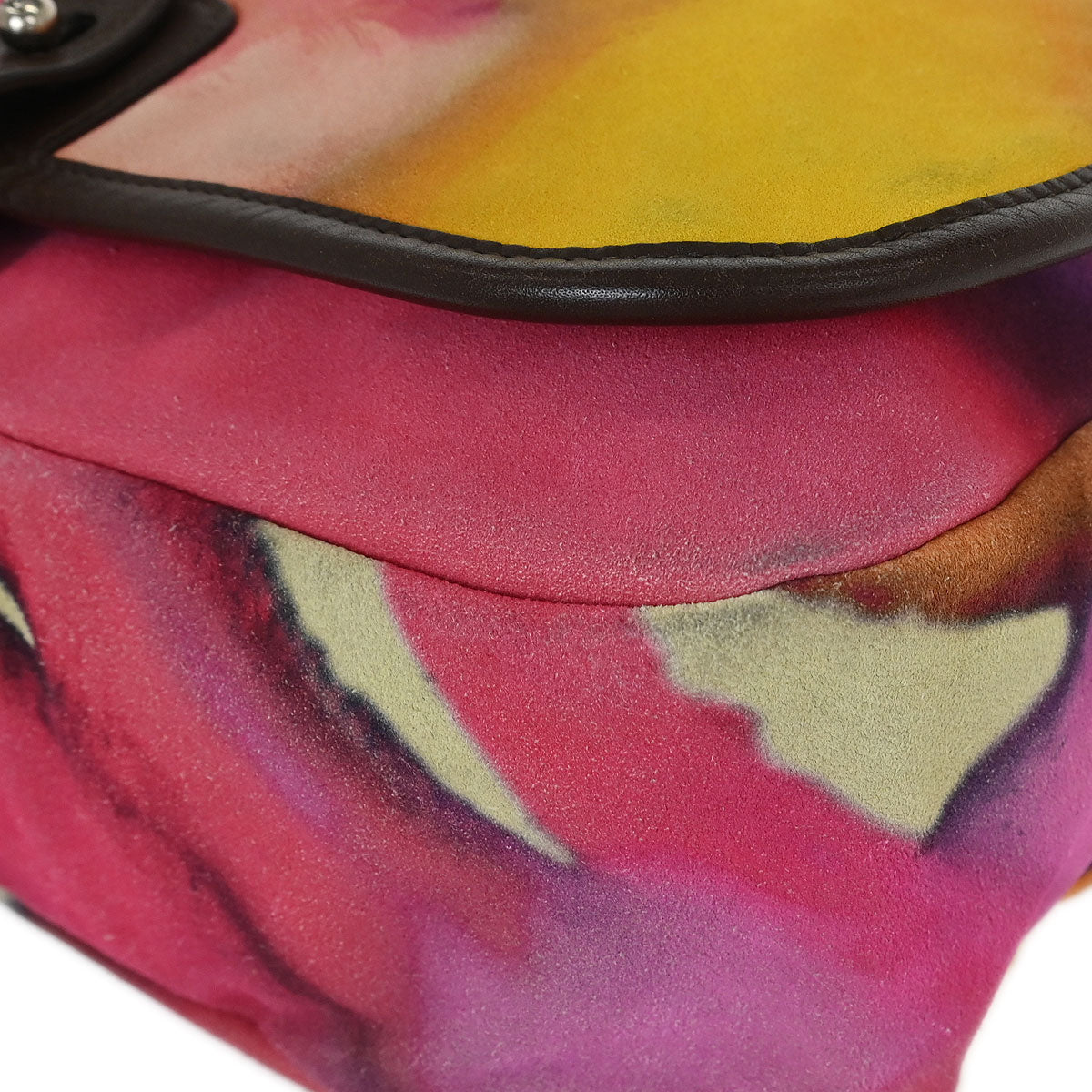 Chanel Yellow Suede Flap Shoulder Bag