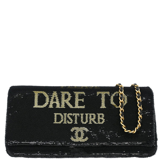 Chanel 2017 Black Sequins Dare To Disturb Shoulder Bag