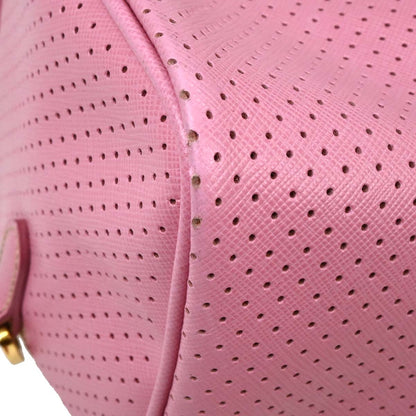 Prada Pink Yellow Perforated Handbag
