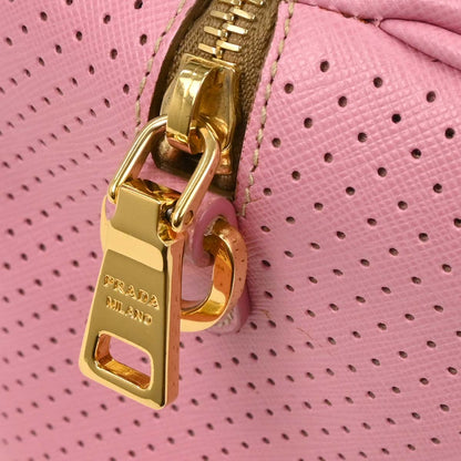 Prada Pink Yellow Perforated Handbag