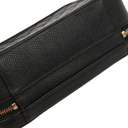 Chanel 2019 Black Caviar CC Filigree 2way Shoulder Vanity Handbag