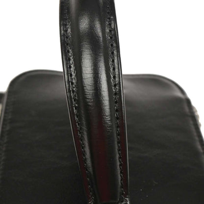 Chanel Black Beige Rattan Calfskin Vanity Handbag