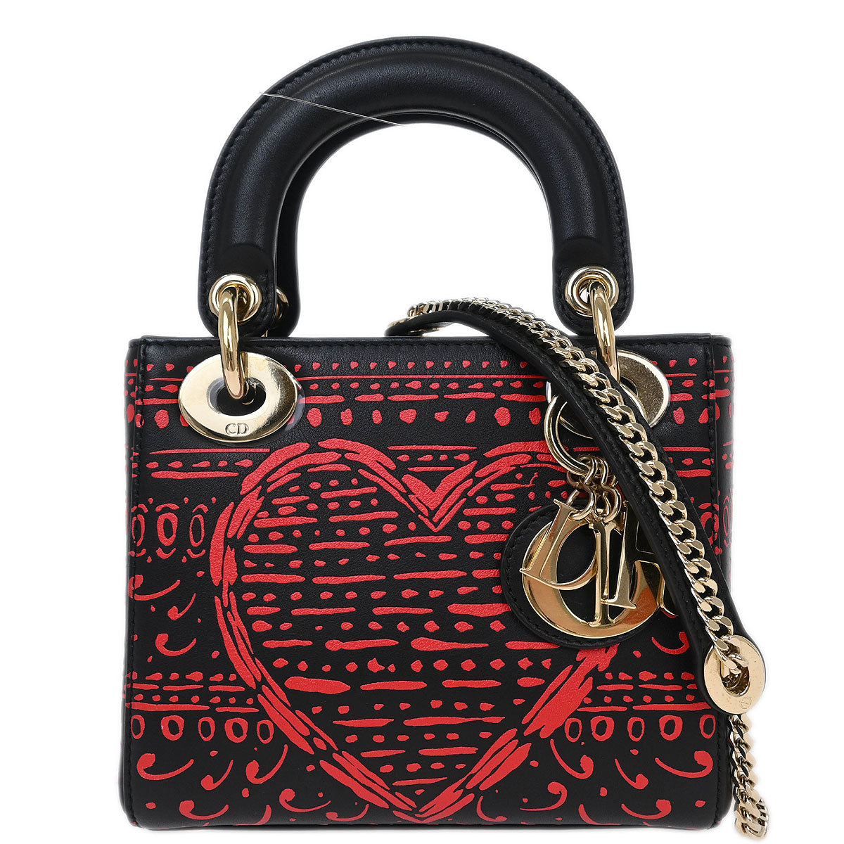 Christian Dior Black Small Lady Dior Playing Cards 2way Shoulder Handbag