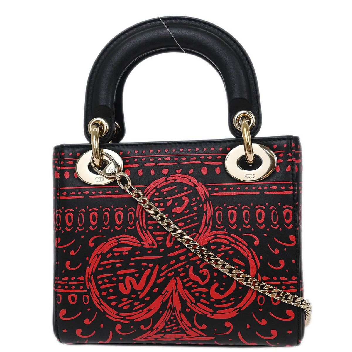 Christian Dior Black Small Lady Dior Playing Cards 2way Shoulder Handbag