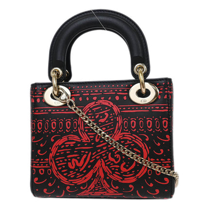 Christian Dior Black Small Lady Dior Playing Cards 2way Shoulder Handbag