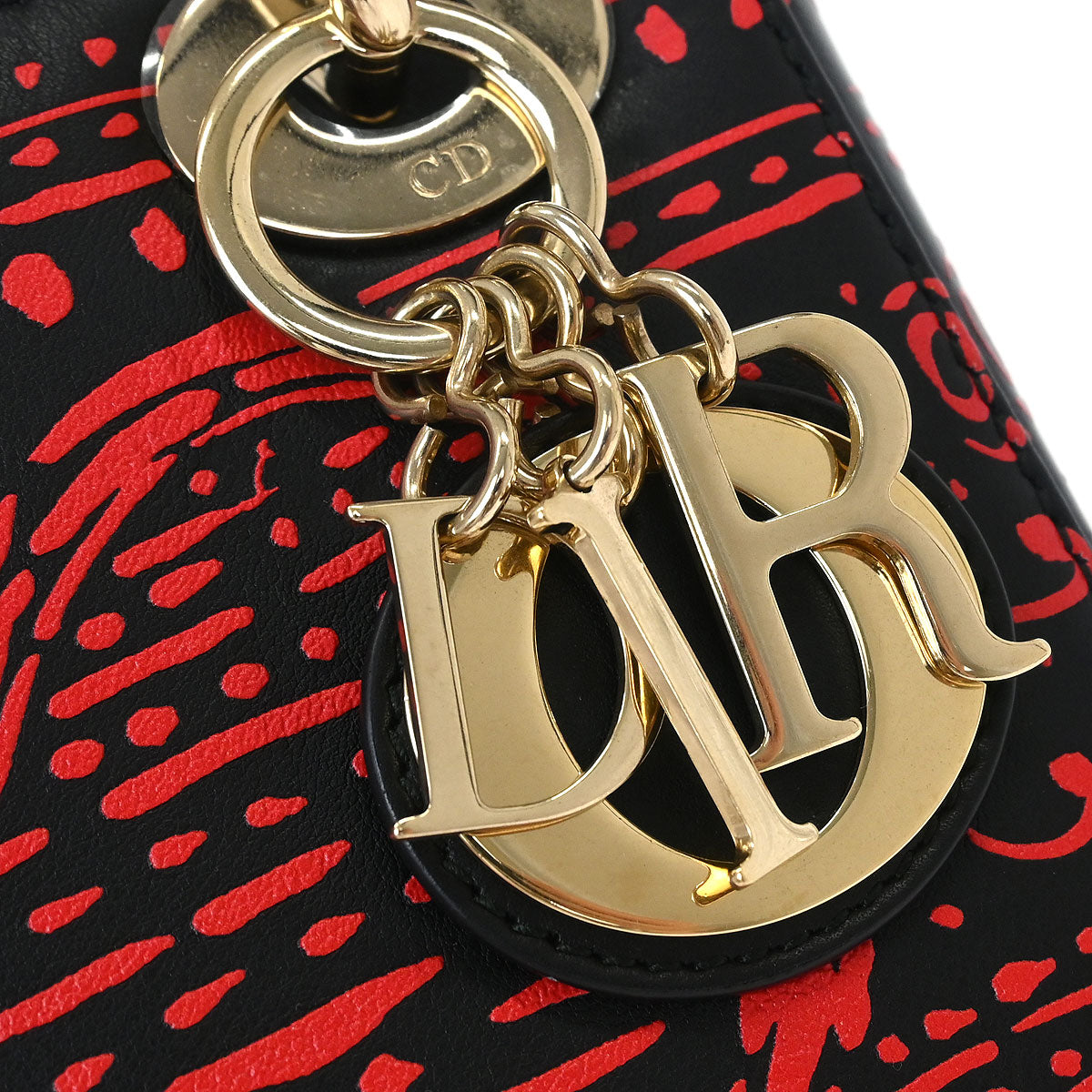 Christian Dior Black Small Lady Dior Playing Cards 2way Shoulder Handbag