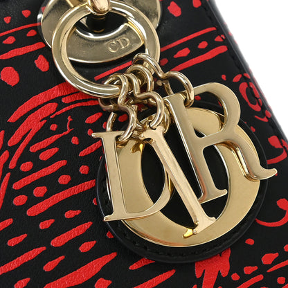 Christian Dior Black Small Lady Dior Playing Cards 2way Shoulder Handbag