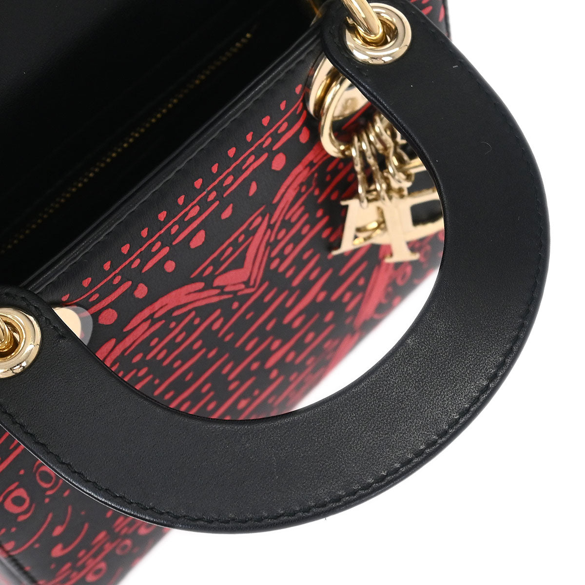 Christian Dior Black Small Lady Dior Playing Cards 2way Shoulder Handbag