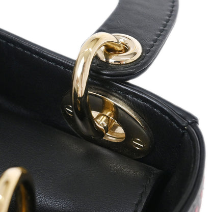Christian Dior Black Small Lady Dior Playing Cards 2way Shoulder Handbag