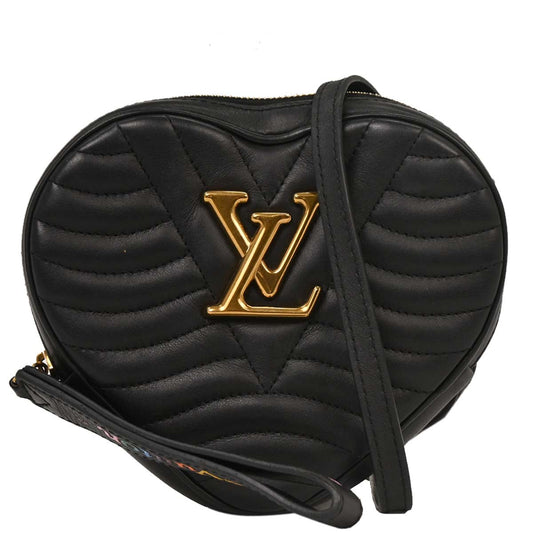 Louis Vuitton Black New Wave Heart Clutch Shoulder Bag M52796