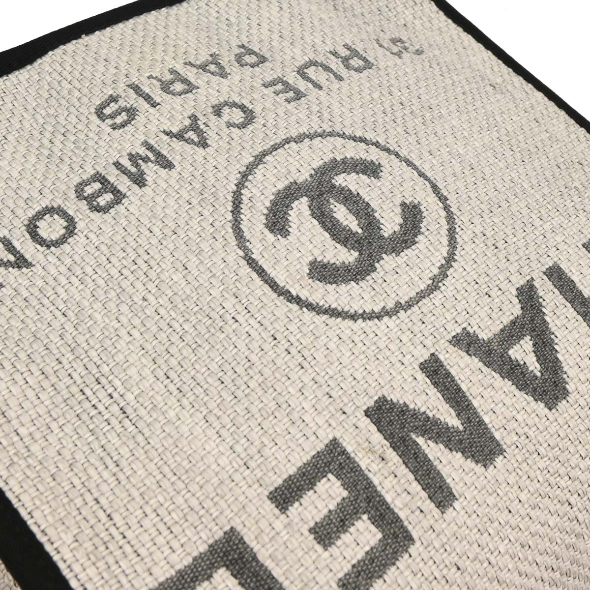 Chanel 2015-2016 Gray Nylon Canvas Deauville Shoulder Bag