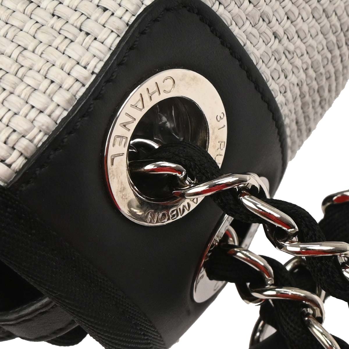 Chanel 2015-2016 Gray Nylon Canvas Deauville Shoulder Bag