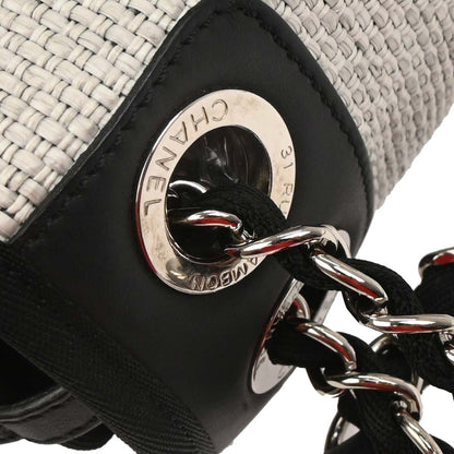 Chanel 2015-2016 Gray Nylon Canvas Deauville Shoulder Bag