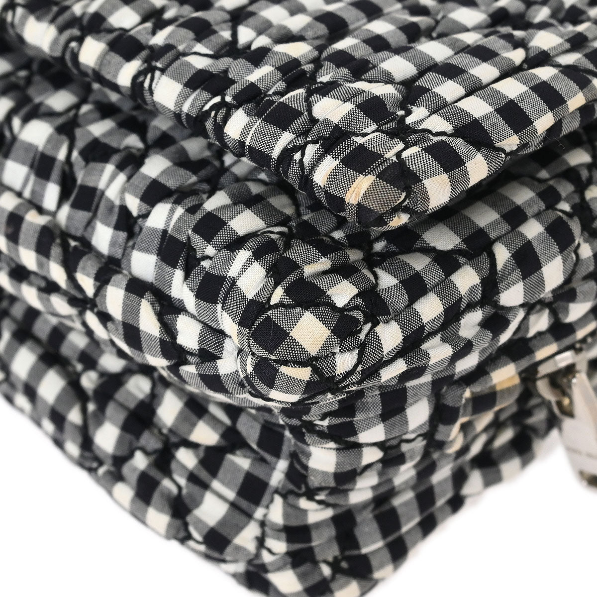 Miu Miu Black White Matelasse Bijou Chain Shoulder Bag