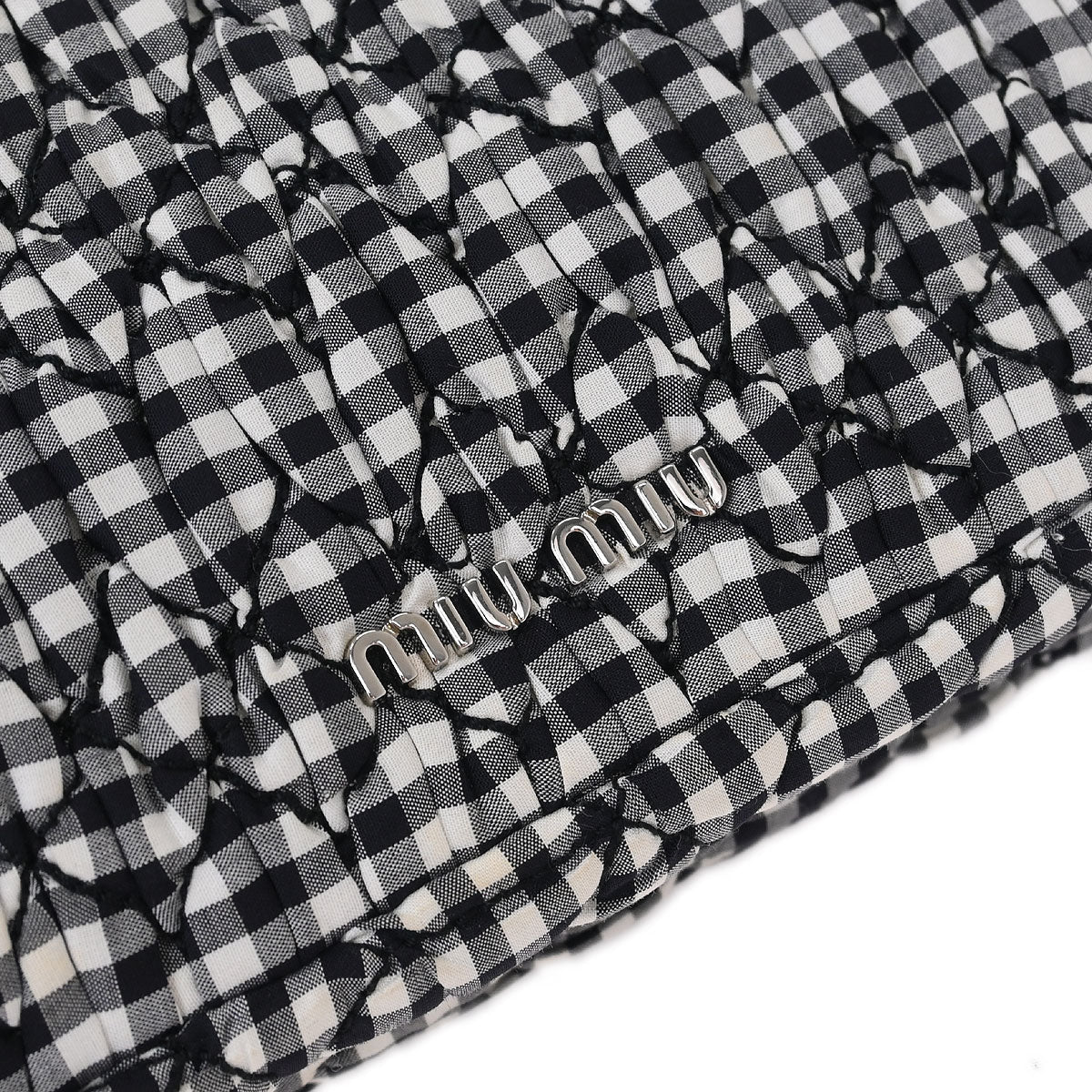 Miu Miu Black White Matelasse Bijou Chain Shoulder Bag