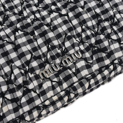 Miu Miu Black White Matelasse Bijou Chain Shoulder Bag