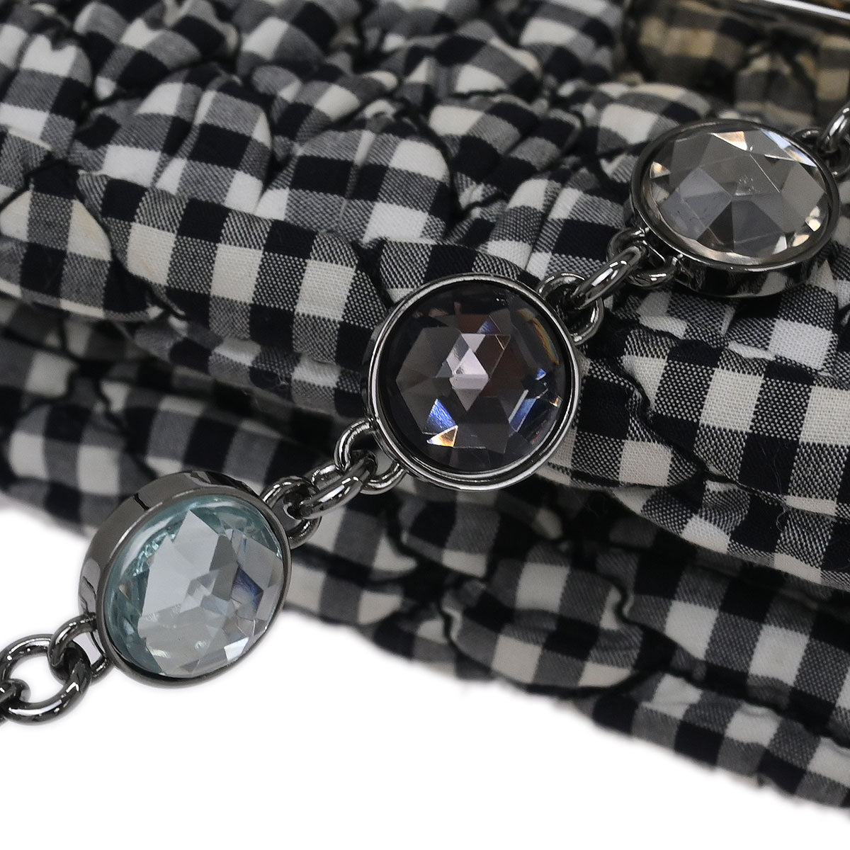 Miu Miu Black White Matelasse Bijou Chain Shoulder Bag