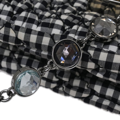 Miu Miu Black White Matelasse Bijou Chain Shoulder Bag