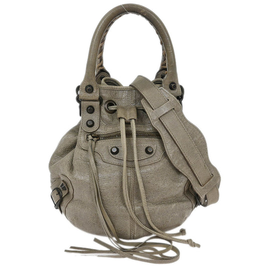 Balenciaga Gray Classic Mini Pompon 2way Shoulder Handbag