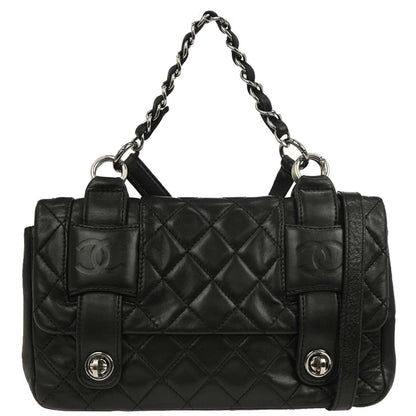 Chanel 2006-2008 Black Lambskin 2way Shoulder Handbag