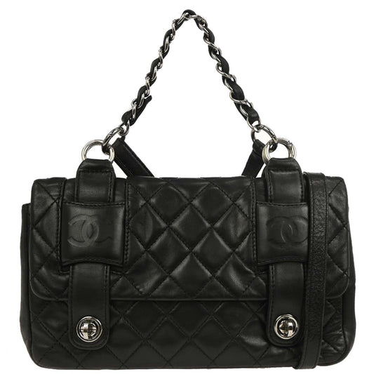 Chanel 2006-2008 Black Lambskin 2way Shoulder Handbag