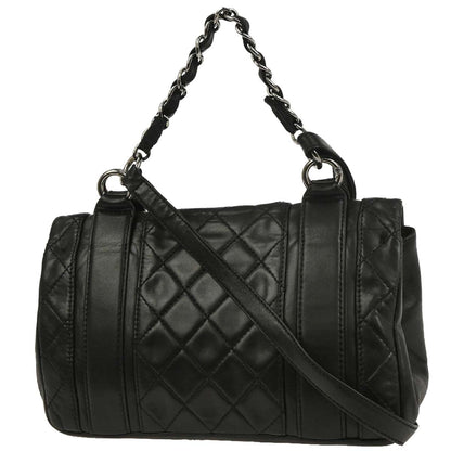 Chanel 2006-2008 Black Lambskin 2way Shoulder Handbag