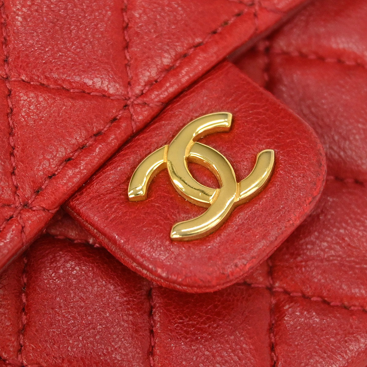 Chanel Red Lambskin Classic Flap Micro Bum Belt Bag