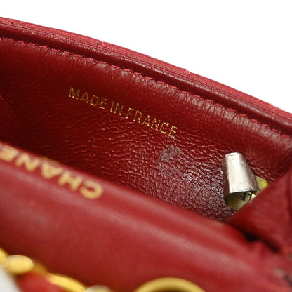Chanel Red Lambskin Classic Flap Micro Bum Belt Bag