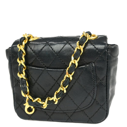 Chanel Black Lambskin Classic Flap Micro Bum Belt Bag