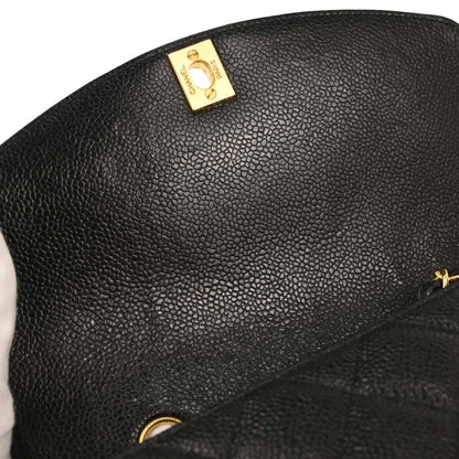 Chanel 1991-1994 Black Caviar Small Diana Shoulder Bag