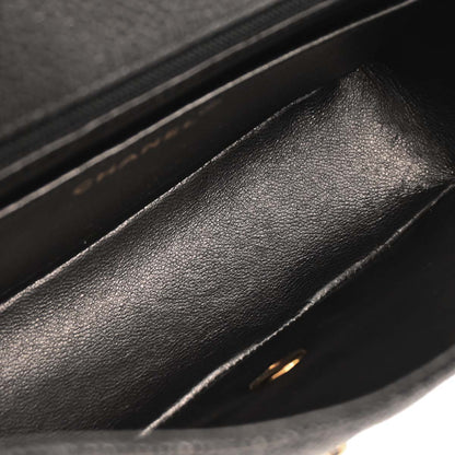 Chanel 1991-1994 Black Caviar Small Diana Shoulder Bag