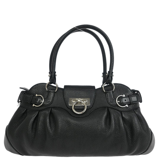 Salvatore Ferragamo Black Gancini Handbag