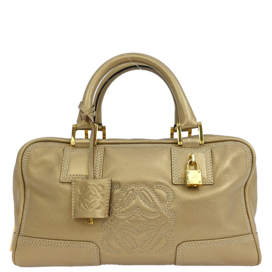 Loewe Gold Lambskin Amazona 28 Handbag