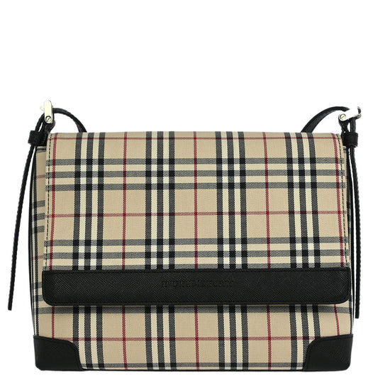 Burberry Beige Black Burberry Check Shoulder Bag