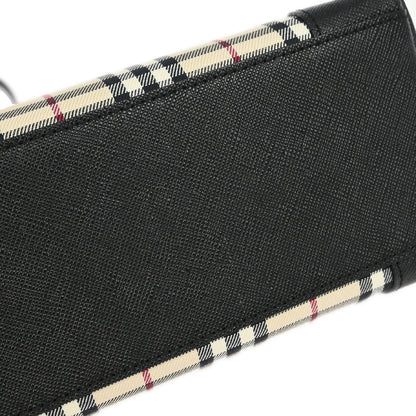 Burberry Beige Black Burberry Check Shoulder Bag