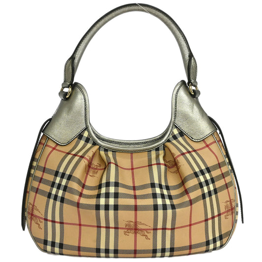 Burberry Beige Gold House Check Handbag
