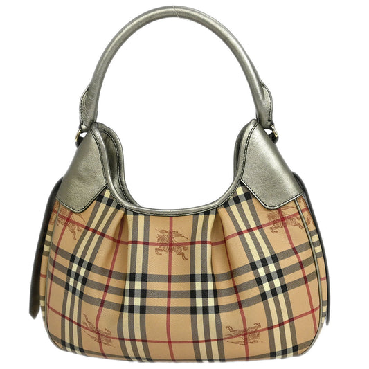 Burberry Beige Gold House Check Handbag