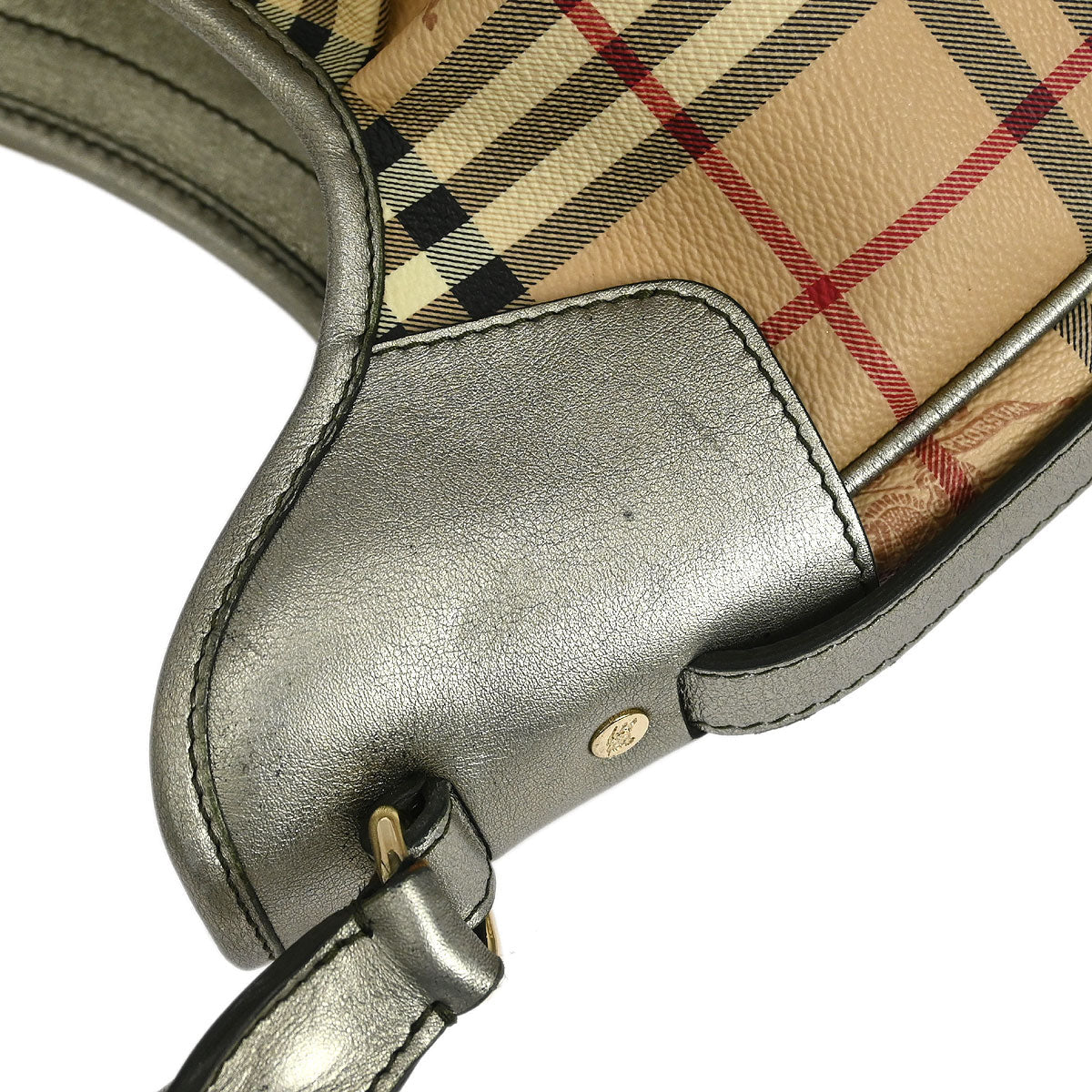 Burberry Beige Gold House Check Handbag