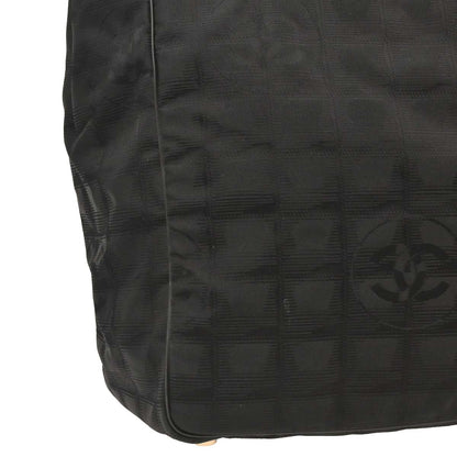 Chanel 2004-2005 Black Jacquard Nylon Travel Line Tote Handbag