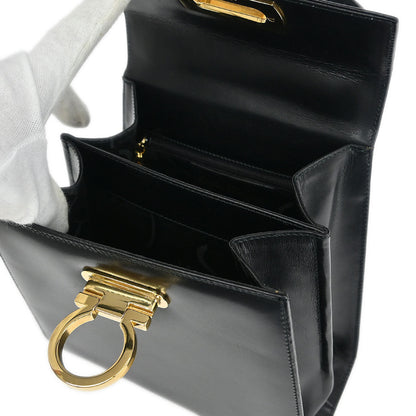 Salvatore Ferragamo Black Gancini 2way Shoulder Handbag