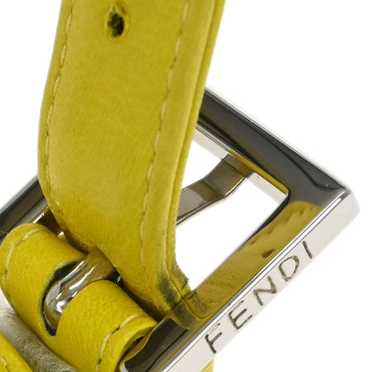 Fendi Yellow Leather Baguette Handbag