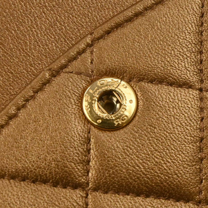 Chanel 1991-1994 Metallic Brown Lambskin Medium Classic Double Flap Shoulder Bag