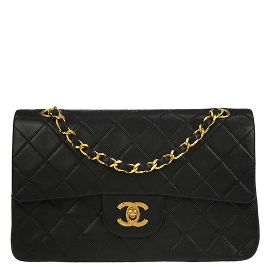 Chanel Black Lambskin Small Classic Double Flap Shoulder Bag