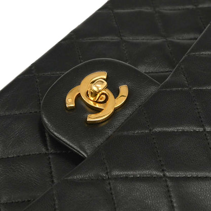 Chanel Black Lambskin Small Classic Double Flap Shoulder Bag
