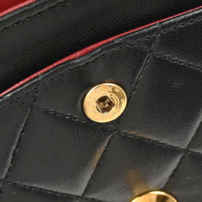 Chanel Black Lambskin Small Classic Double Flap Shoulder Bag