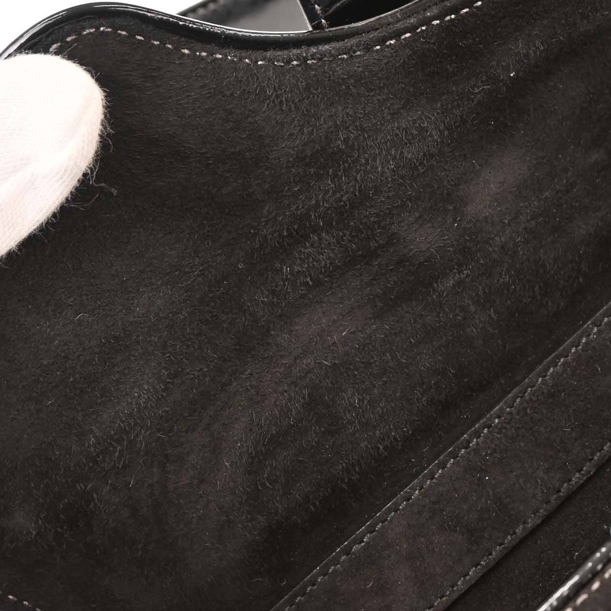 Salvatore Ferragamo Black Suede Vara Handbag