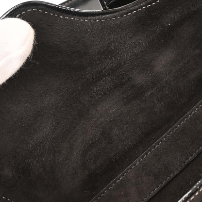Salvatore Ferragamo Black Suede Vara Handbag