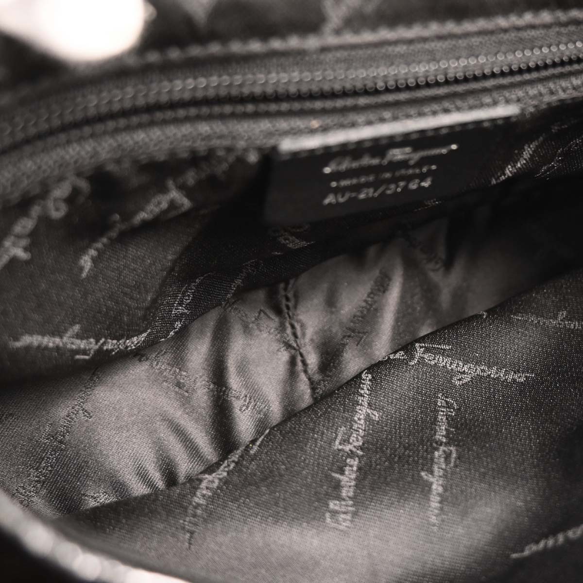 Salvatore Ferragamo Black Suede Vara Handbag
