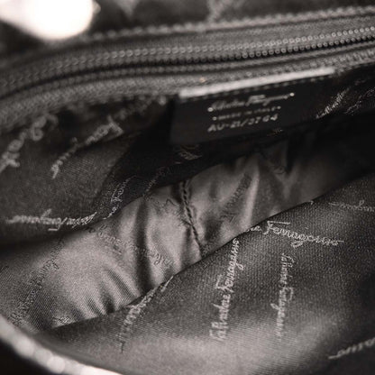 Salvatore Ferragamo Black Suede Vara Handbag